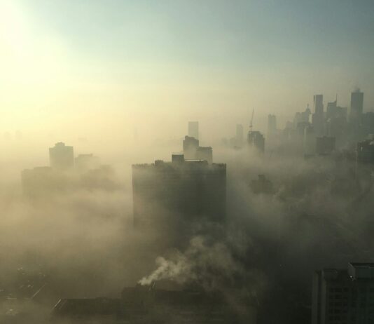 대기오염, 조용한 살인자… “깨끗한 공기는 곧 건강이다” city with high-rise building covered with fogs